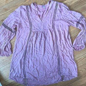 Mauve tunic top/ bathing suit cover up